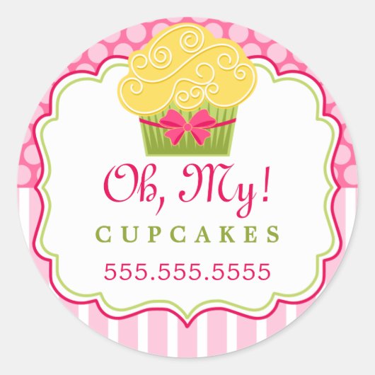 Whimsical Cupcake Bakery Box Siegel Runder Aufkleber (Vorderseite)