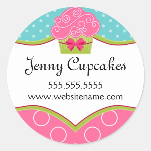 Whimsical Cupcake Bakery Box Siegel Runder Aufkleber (Vorderseite)