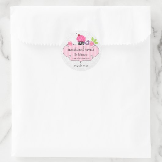 Whimsical Cupcake Bakery Packung Runder Aufkleber (Tasche)