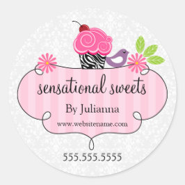 Whimsical Cupcake Bakery Packung Runder Aufkleber
