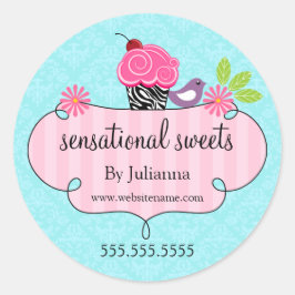 Whimsical Cupcake Bakery Packung Runder Aufkleber