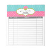 Whimsical Cupcake Bakery Receiver Notizblock (Vorderseite)