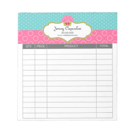 Whimsical Cupcake Bakery Receiver Notizblock