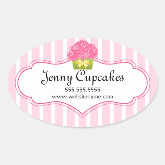 Whimsical Cupcake Bakery Stickers (Vorderseite)