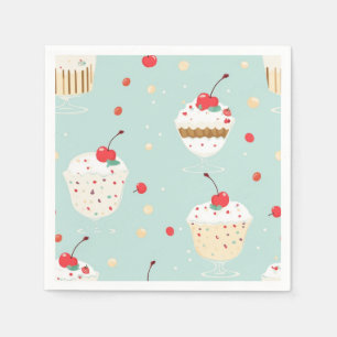 Whimsical Cupcake Deluxe Party Napkins Serviette