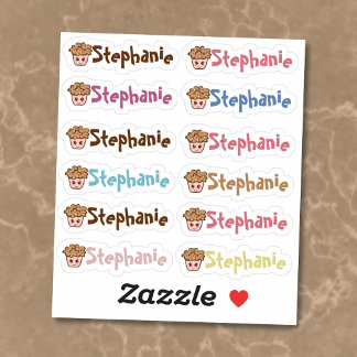 Whimsical Cupcake Name Vinyl Stickers - Set von 12 Aufkleber