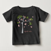 Whimsical Cupcakes Birthday Tree Butterflies Girl Baby T-shirt (Vorderseite)