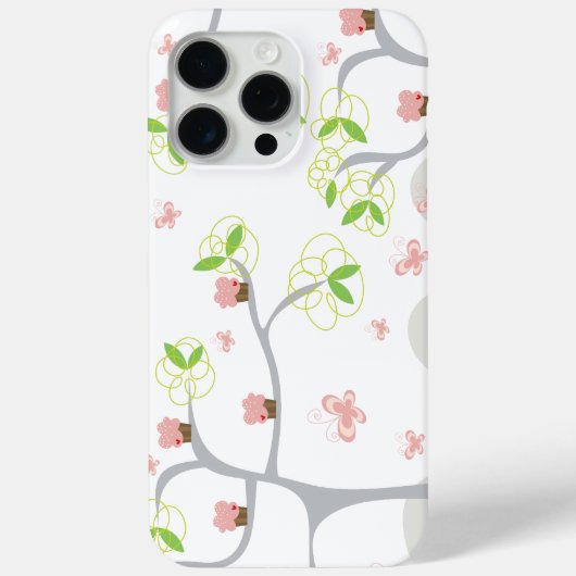 Whimsical Cupcakes Tree Butterflies Sweet Birthday Case-Mate iPhone Hülle (Rückseite)