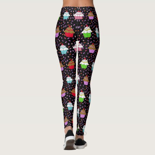 Whimsical Cupcakes und Candy Sprinkles Leggings (Rückseite)