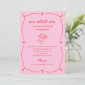 Whimsical Cupid | We Still Do Wedding Vow Renewal Einladung (Stehend Vorderseite)