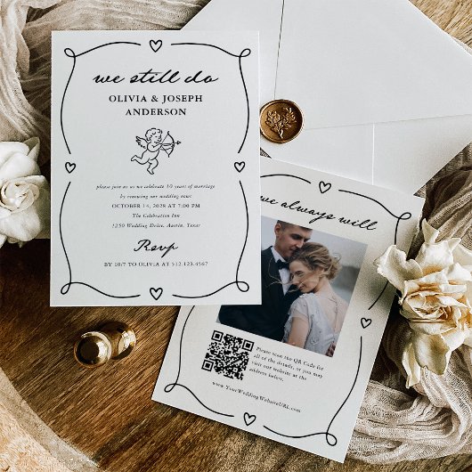Whimsical Cupid | We Still Do Wedding Vow Renewal Einladung
