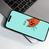 Whimsical Curious Ginger Cat Phone Case Samsung Galaxy Hülle