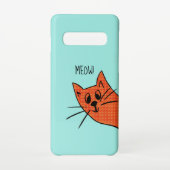 Whimsical Curious Ginger Cat Phone Case Samsung Galaxy Hülle (Rückseite)