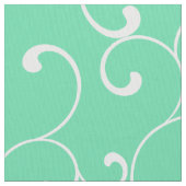 Whimsical Curl Pattern in Aqua Stoff (Nahaufnahme)