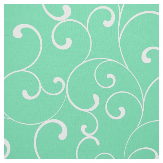 Whimsical Curl Pattern in Aqua Stoff (Muster)