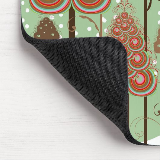 Whimsical Curly Christmas Trees Winter Wonderland Mousepad (Ecke)