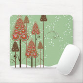 Whimsical Curly Christmas Trees Winter Wonderland Mousepad (Mit Mouse)