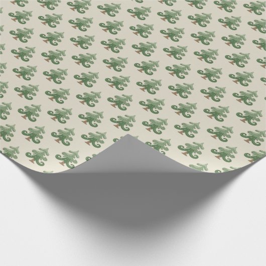 Whimsical Curvy Christmas Tree Pattern Geschenkpapier (Ecke)