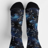 Whimsical Custom Astrology Stars Sock Socken (Oben)