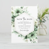 Whimsical Custom Blume zeigen Grüne Hochzeit Save The Date (Stehend Vorderseite)