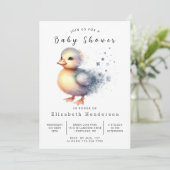 Whimsical Custom Duck Baby Duck Einladung (Stehend Vorderseite)