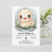 Whimsical Custom Duck Geburtstag Einladung (Stehend Vorderseite)