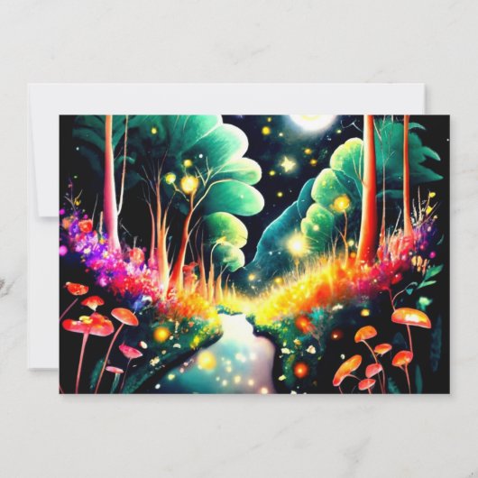 Whimsical Custom Fireflies Baby Dusche Einladung (Rückseite)