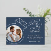 Whimsical Custom Foto Wedding Save the Date Folieneinladung (Stehend vorne)