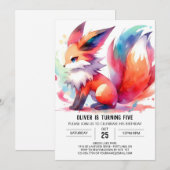 Whimsical Custom Fox Geburtstag Einladung (Vorne/Hinten)