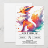 Whimsical Custom Fox Geburtstag Einladung (Vorne/Hinten)
