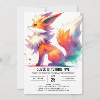 Whimsical Custom Fox Geburtstag Einladung