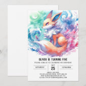 Whimsical Custom Fox Geburtstag Einladung (Vorne/Hinten)