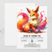 Whimsical Custom Fox Geburtstag Einladung (Vorne/Hinten)
