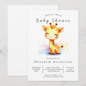 Whimsical Custom Giraffe Baby Dusche Einladung (Vorne/Hinten)