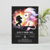 Whimsical Custom Lion Birthday Einladung (Stehend Vorderseite)