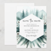 Whimsical Custom Mountain Wedding Save The Date (Vorne/Hinten)