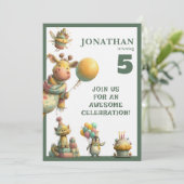 Whimsical Custom Personalized Birthday Invitation Einladung (Stehend Vorderseite)