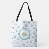 Whimsical Custom Polka Dot Tote Bag Tasche (Vorderseite)