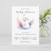 Whimsical Custom Swan Baby Dusche Einladung (Stehend Vorderseite)