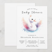 Whimsical Custom Swan Baby Dusche Einladung (Vorne/Hinten)
