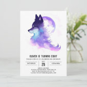 Whimsical Custom Woodland Wolf Geburtstag Einladung (Stehend Vorderseite)