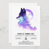 Whimsical Custom Woodland Wolf Geburtstag Einladung (Vorne/Hinten)