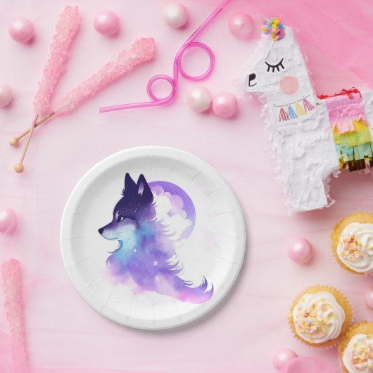 Whimsical Custom Woodland Wolf Geburtstag Pappteller (Party)