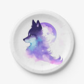 Whimsical Custom Woodland Wolf Geburtstag Pappteller (Vorderseite)