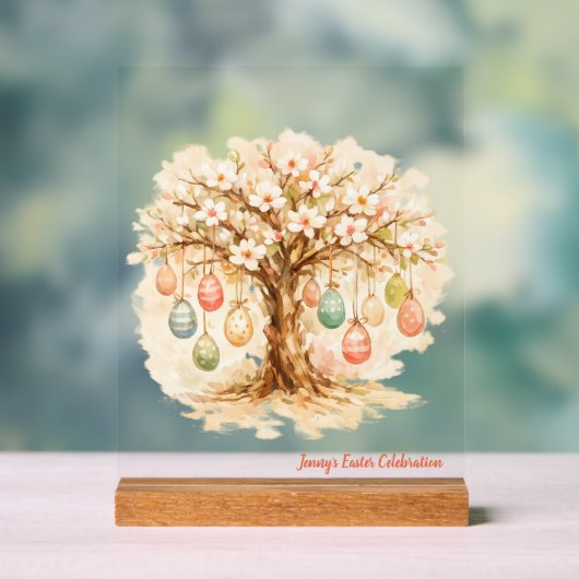 Whimsical Customizable Blooming Tree with Eggs Acrylschild (Neutral)