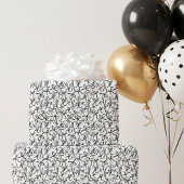 Whimsical Cute Black White Bows Pattern Girly Gift Geschenkpapier