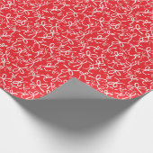Whimsical Cute Black White Red Pattern Girly Gift Geschenkpapier (Ecke)