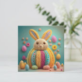 Whimsical Cute Bunny Easter Feiertagskarte (Stehend Vorderseite)