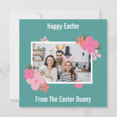 Whimsical Cute Bunny Easter Feiertagskarte (Rückseite)