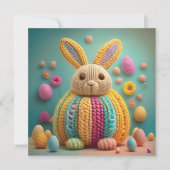 Whimsical Cute Bunny Easter Feiertagskarte (Vorderseite)